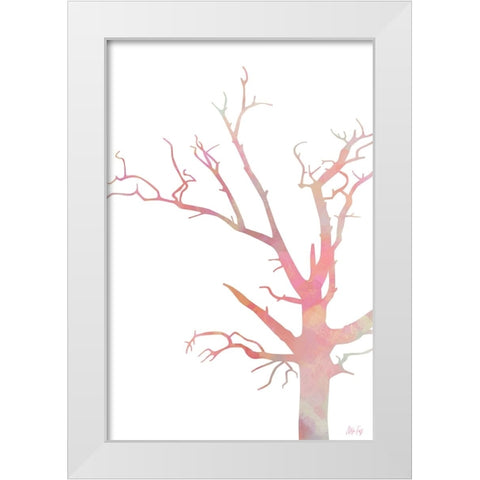 Pink Tree I White Modern Wood Framed Art Print by Fay, Mela
