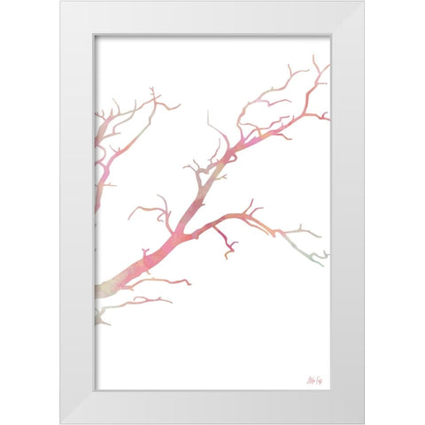 Pink Tree II White Modern Wood Framed Art Print by Fay, Mela