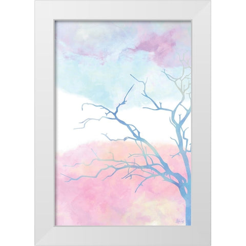 Pastel Tree I White Modern Wood Framed Art Print by Fay, Mela