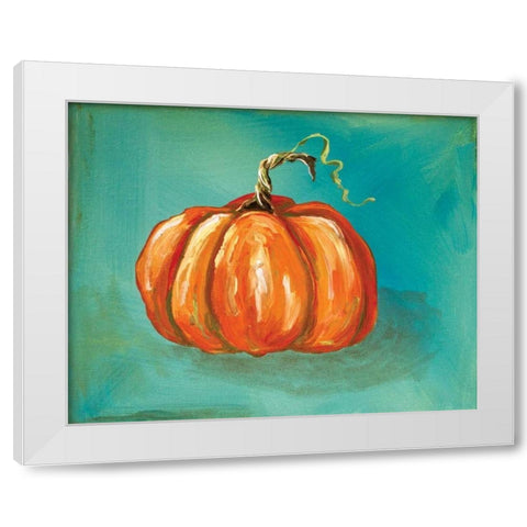 Pumpkin White Modern Wood Framed Art Print by Strong, Molly Susan