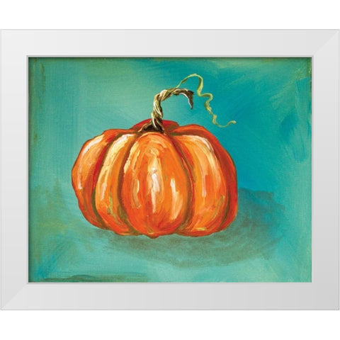 Pumpkin White Modern Wood Framed Art Print by Strong, Molly Susan