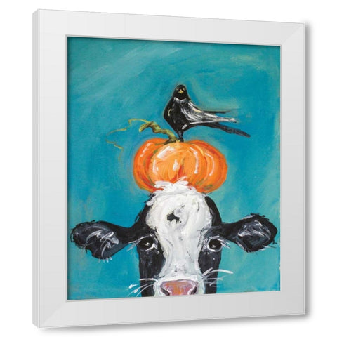 Cow and Friends White Modern Wood Framed Art Print by Strong, Molly Susan