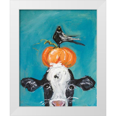 Cow and Friends White Modern Wood Framed Art Print by Strong, Molly Susan