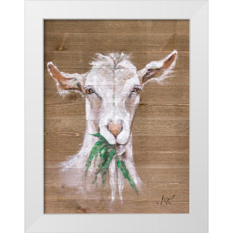 Goat White Modern Wood Framed Art Print by Strong, Molly Susan