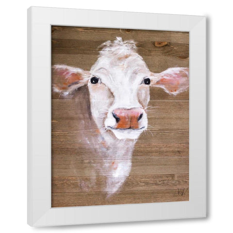 White Cow White Modern Wood Framed Art Print by Strong, Molly Susan