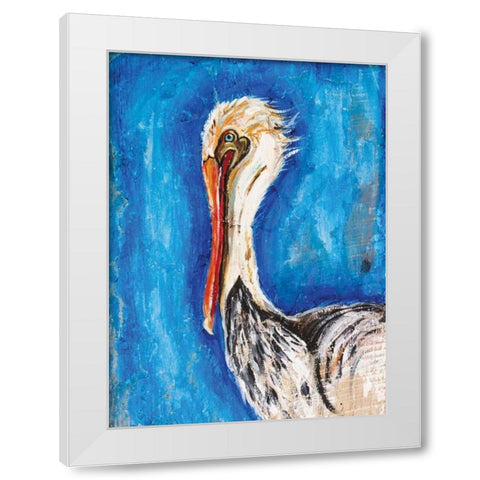 Pelican White Modern Wood Framed Art Print by Strong, Molly Susan