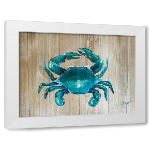 Crab White Modern Wood Framed Art Print by Strong, Molly Susan
