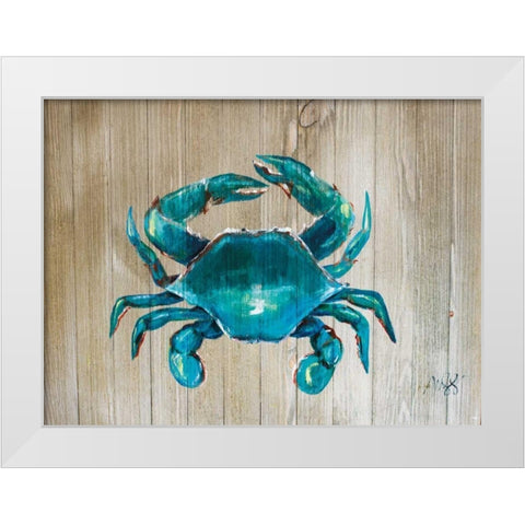 Crab White Modern Wood Framed Art Print by Strong, Molly Susan