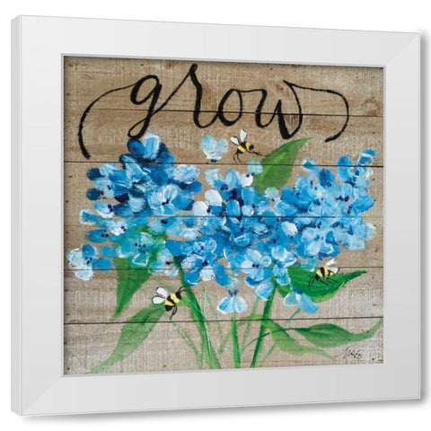 Grow White Modern Wood Framed Art Print by Strong, Molly Susan