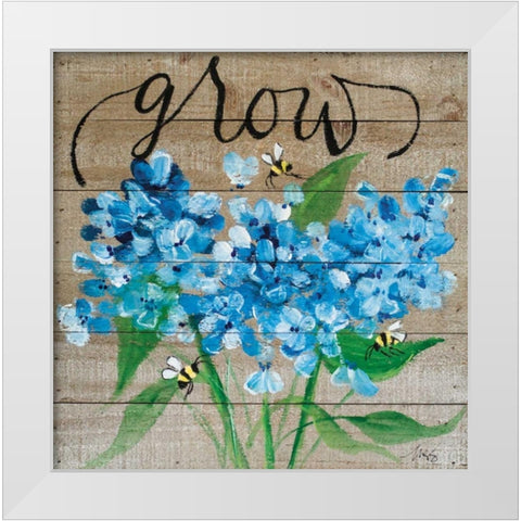 Grow White Modern Wood Framed Art Print by Strong, Molly Susan