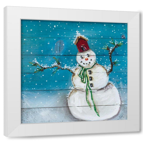 Snowman I White Modern Wood Framed Art Print by Strong, Molly Susan