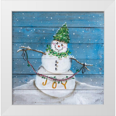Snowman II White Modern Wood Framed Art Print by Strong, Molly Susan