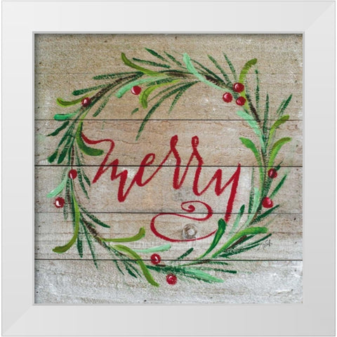Merry White Modern Wood Framed Art Print by Strong, Molly Susan