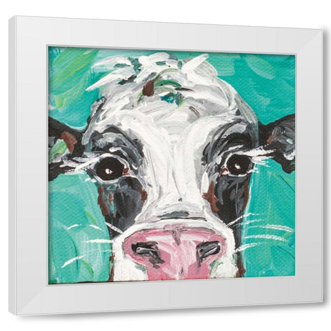 Oreo Cow White Modern Wood Framed Art Print by Strong, Molly Susan