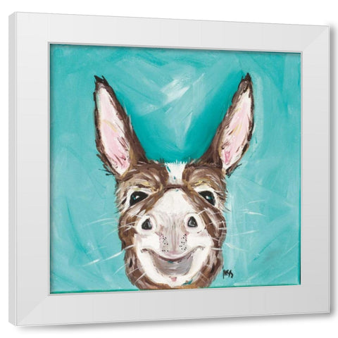 Mr. Donkey White Modern Wood Framed Art Print by Strong, Molly Susan