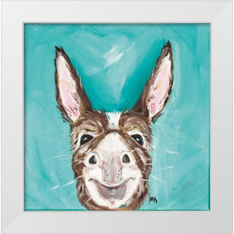 Mr. Donkey White Modern Wood Framed Art Print by Strong, Molly Susan