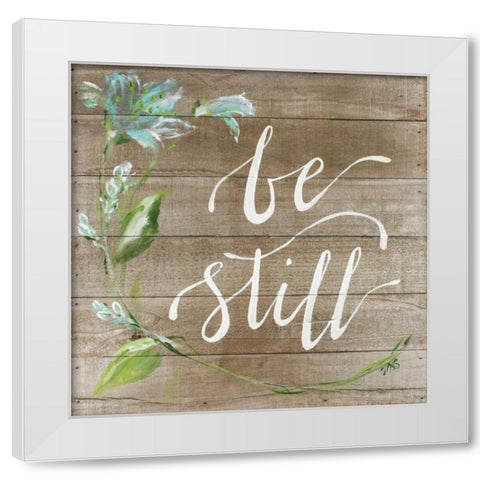 Be Still White Modern Wood Framed Art Print by Strong, Molly Susan