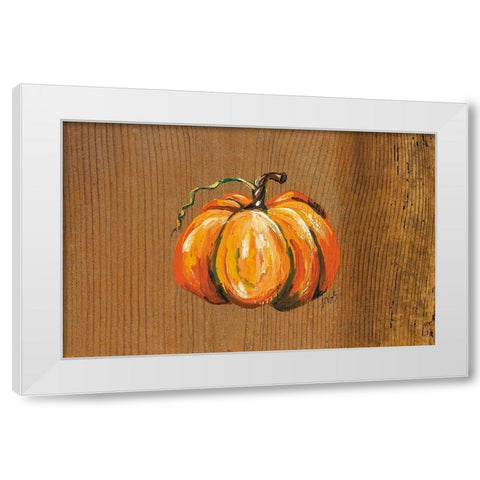 Orange Pumpkin White Modern Wood Framed Art Print by Strong, Molly Susan