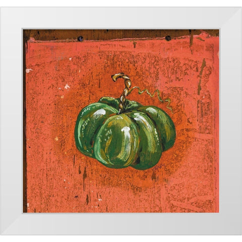 Green Pumpkin White Modern Wood Framed Art Print by Strong, Molly Susan