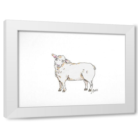 Sheep White Modern Wood Framed Art Print by Strong, Molly Susan