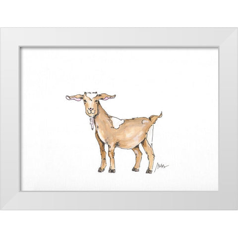 Goat White Modern Wood Framed Art Print by Strong, Molly Susan