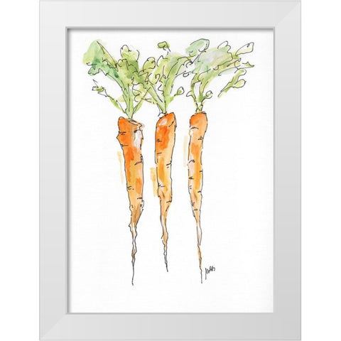 Carrots White Modern Wood Framed Art Print by Strong, Molly Susan