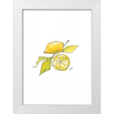 Lemon White Modern Wood Framed Art Print by Strong, Molly Susan