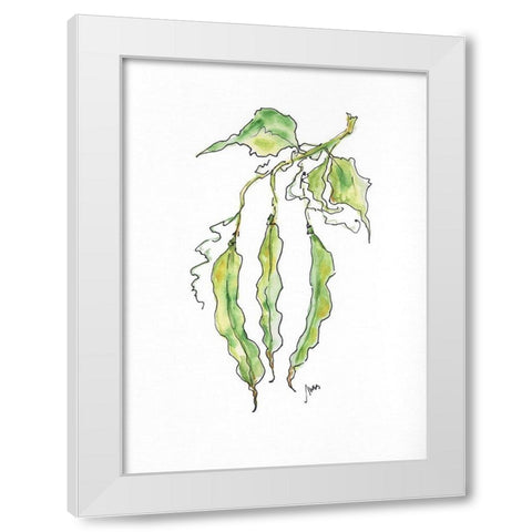 Peas White Modern Wood Framed Art Print by Strong, Molly Susan