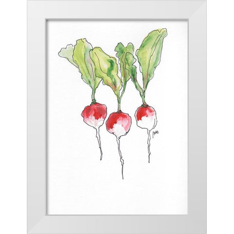 Radishes White Modern Wood Framed Art Print by Strong, Molly Susan