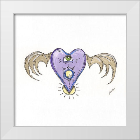 Cursor III White Modern Wood Framed Art Print by Strong, Molly Susan