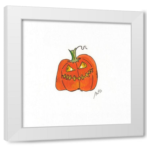Jack O I White Modern Wood Framed Art Print by Strong, Molly Susan