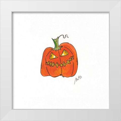 Jack O I White Modern Wood Framed Art Print by Strong, Molly Susan