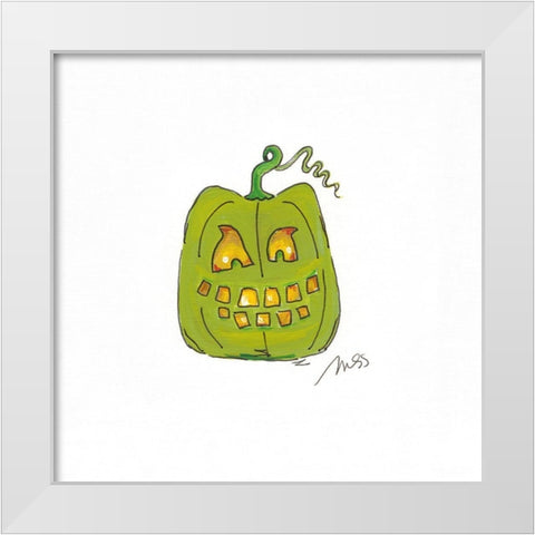 Jack O III White Modern Wood Framed Art Print by Strong, Molly Susan