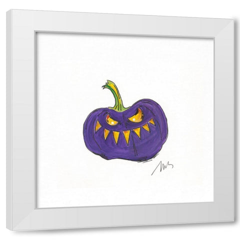 Jack O IV White Modern Wood Framed Art Print by Strong, Molly Susan
