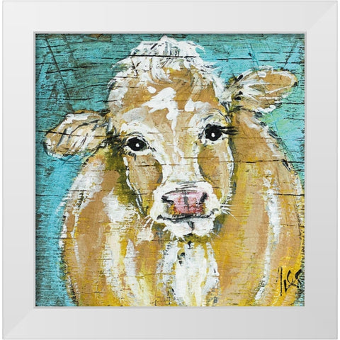 Blondie White Modern Wood Framed Art Print by Strong, Molly Susan