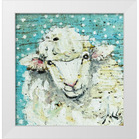 Sheep White Modern Wood Framed Art Print by Strong, Molly Susan