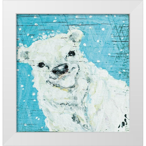 Polar Bear White Modern Wood Framed Art Print by Strong, Molly Susan