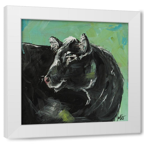 Side Eye White Modern Wood Framed Art Print by Strong, Molly Susan