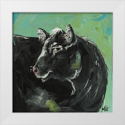 Side Eye White Modern Wood Framed Art Print by Strong, Molly Susan