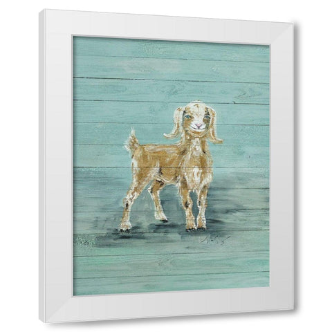 Baby Goat White Modern Wood Framed Art Print by Strong, Molly Susan