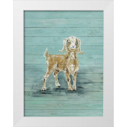 Baby Goat White Modern Wood Framed Art Print by Strong, Molly Susan