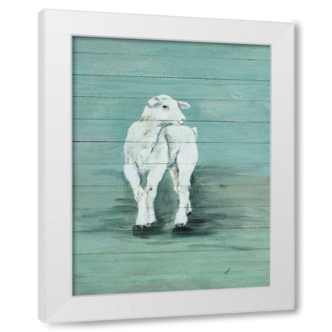 Baby Lamb White Modern Wood Framed Art Print by Strong, Molly Susan