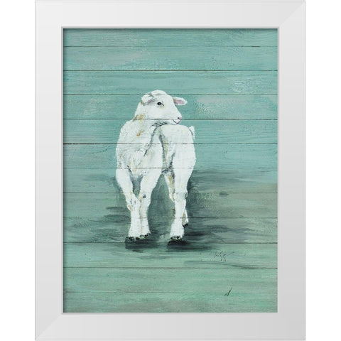 Baby Lamb White Modern Wood Framed Art Print by Strong, Molly Susan