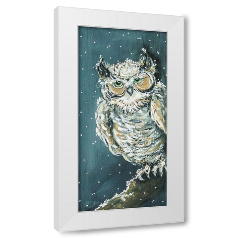 Snowy Owl White Modern Wood Framed Art Print by Strong, Molly Susan