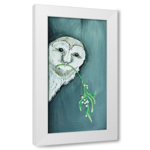Peeker White Modern Wood Framed Art Print by Strong, Molly Susan
