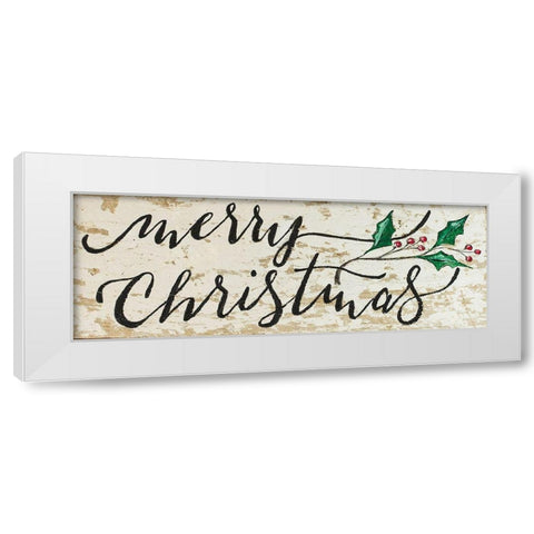 Merry Christmas White Modern Wood Framed Art Print by Strong, Molly Susan