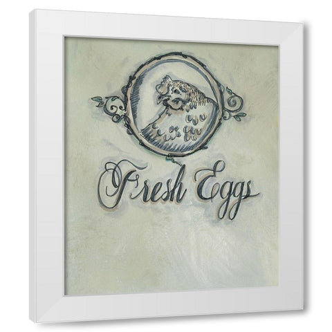 Fresh Eggs White Modern Wood Framed Art Print by Strong, Molly Susan