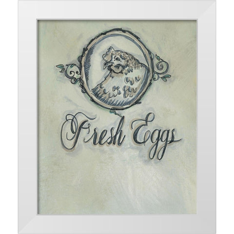 Fresh Eggs White Modern Wood Framed Art Print by Strong, Molly Susan