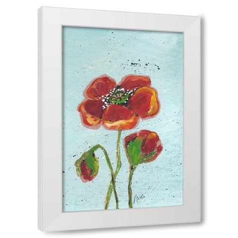 Poppies I White Modern Wood Framed Art Print by Strong, Molly Susan