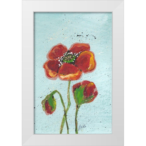 Poppies I White Modern Wood Framed Art Print by Strong, Molly Susan